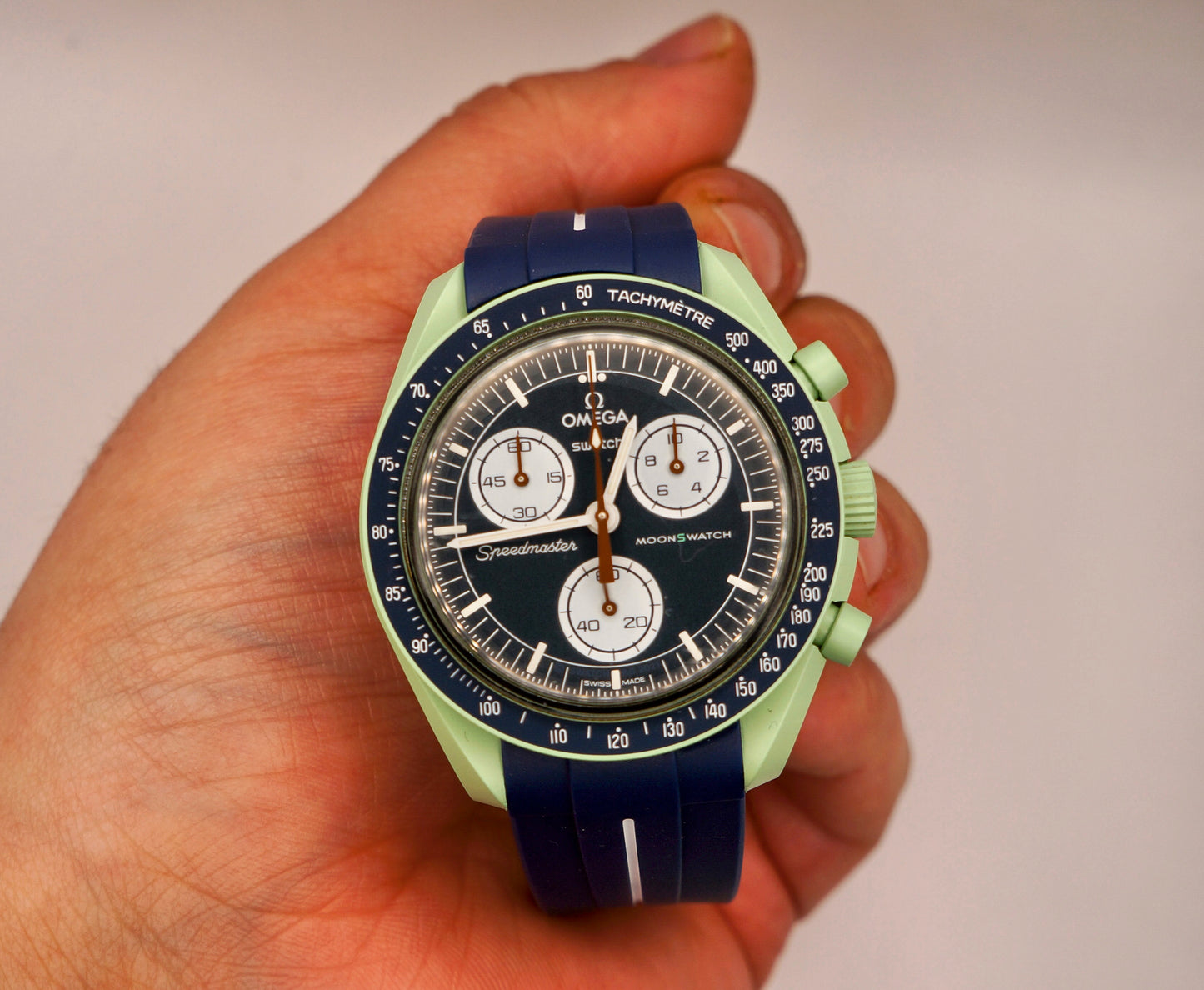 Curved Rubber Strap - Blue - Watch Snob