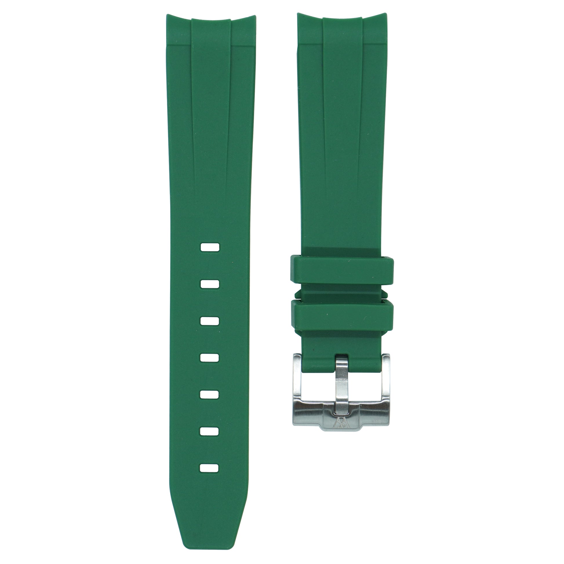 Curved Rubber Strap - Green - Watch Snob