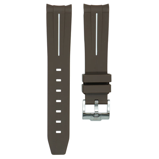 Curved Rubber Strap - Brown - Watch Snob