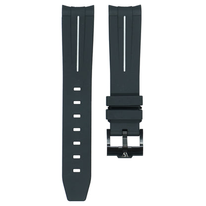 Curved Rubber Strap - Black - Watch Snob