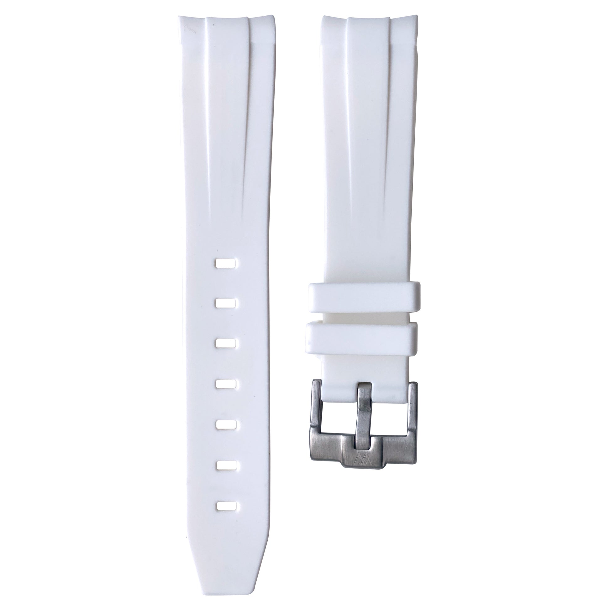 Curved Rubber Strap - White - Watch Snob
