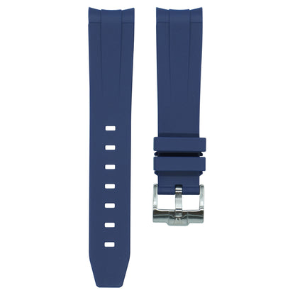 Curved Rubber Strap - Blue - Watch Snob