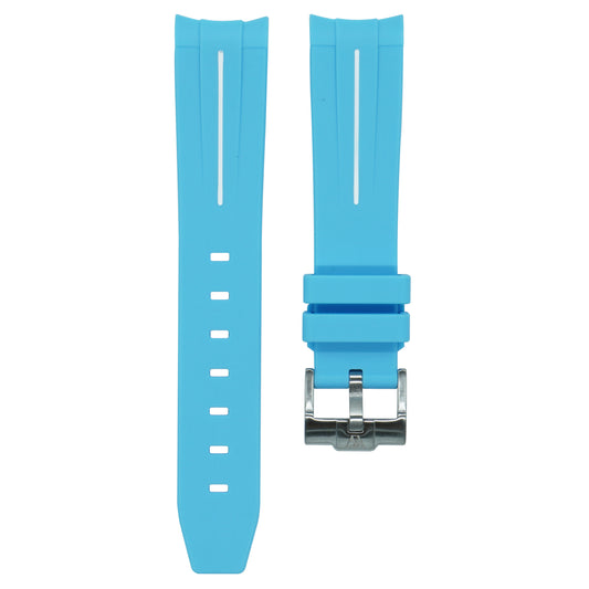 Curved Rubber Strap - Baby Blue - Watch Snob